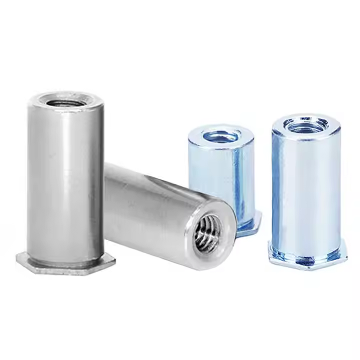 Zinc Plated Carbon Steel Threaded Stud Waterproof Blind Flat Hex Head Self Clinching Standoff For Metal Plate